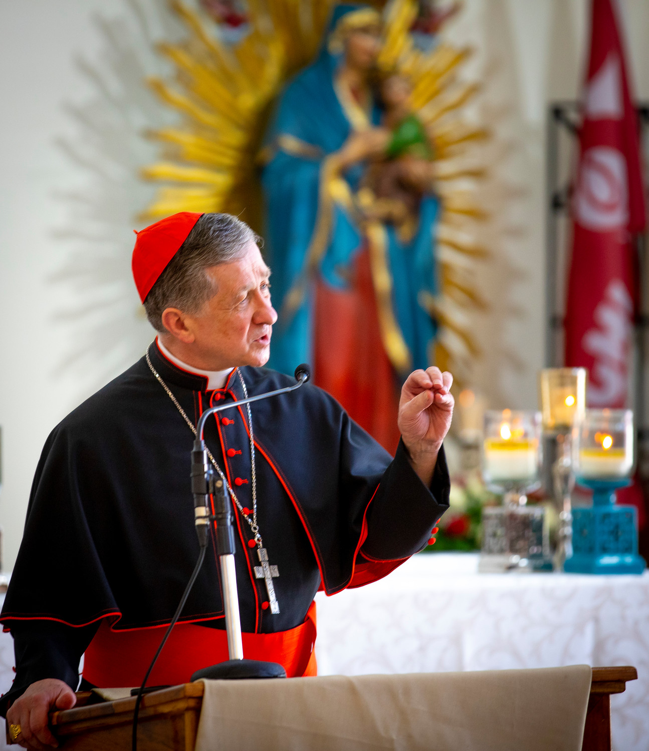Chicago Cardinal Blase J. Cupich leads a catechesis session for World Youth Day pilgrims at the Parish of Our Mother of Perpetual Help in Panama City Jan. 25, 2019.